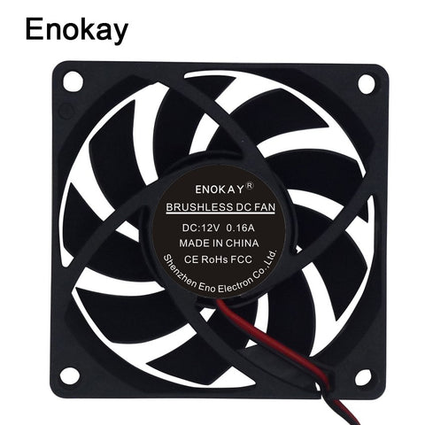 Enokay Brushless 70x70x15mm Hydraulic Bearing 2Pin 7cm 12V 24V DC Cooling Fan