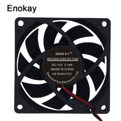 Enokay Brushless 70x70x15mm Hydraulic Bearing 2Pin 7cm 12V 24V DC Cooling Fan