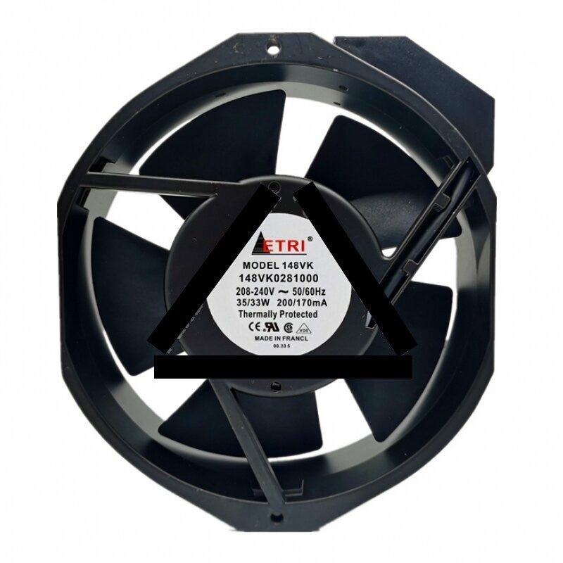 ETRI 148VK0281000 AC 208-240V 200/170MA 35/33W Axial Cooling Fan