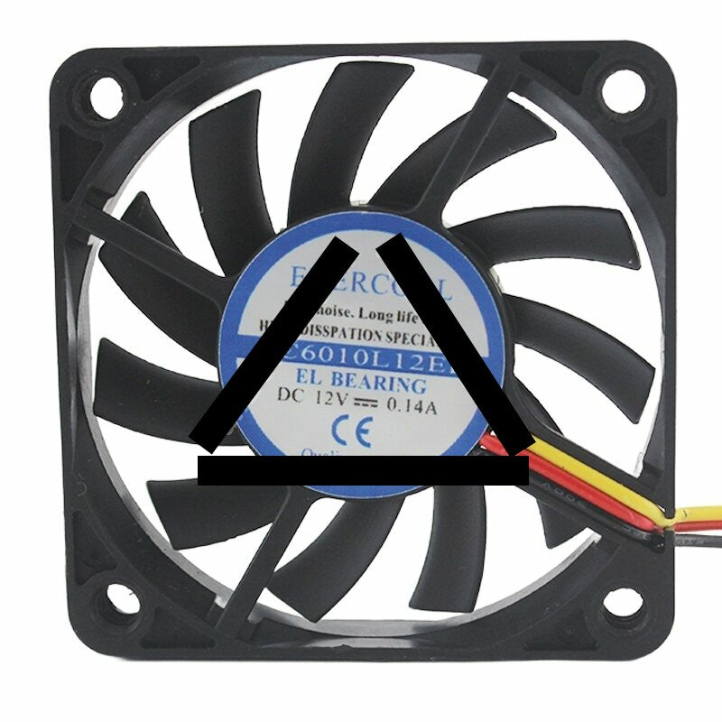 EVERCOOL EC6010L12ER DC 12V 0.14A 6010 Axial EL Bearing Cooling Fan