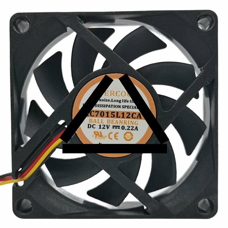 EVERCOOL EC7015L12CA DC 12V 0.22A 3 Wires Ball Bearing Axial Cooling Fan