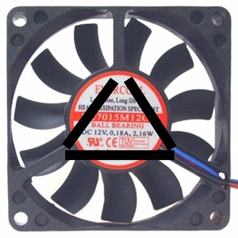 EVERCOOL EC7015M12CA DC 12V 0.18A 2.16W Ball Bearing Axial Cooling Fan
