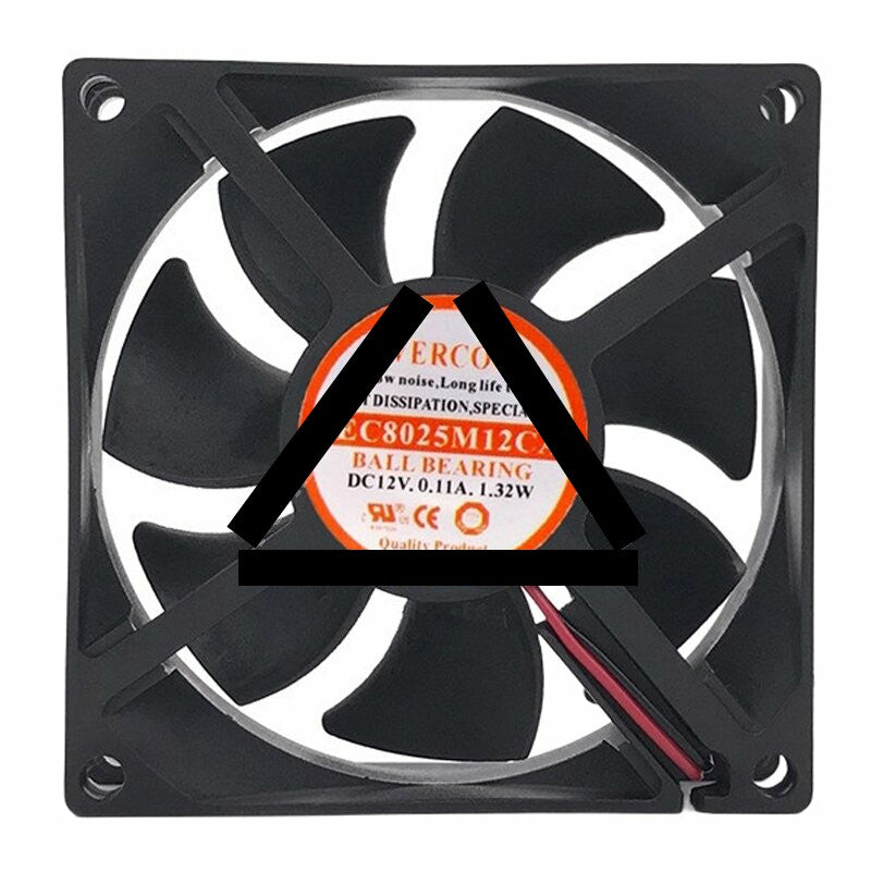 EVERCOOL EC8025M12CA DC 12V 0.11A 1.32W 8025 Axial Ball Bearing Cooling Fan