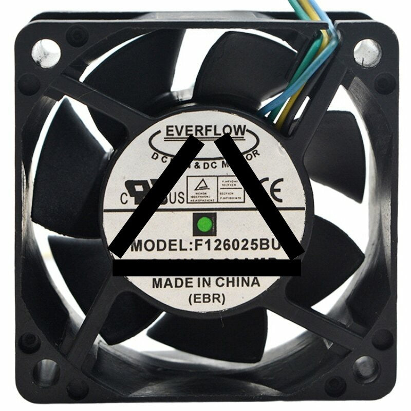 EVERFLOW F126025BU 12V 0.26AMP Axial Cooling Fan