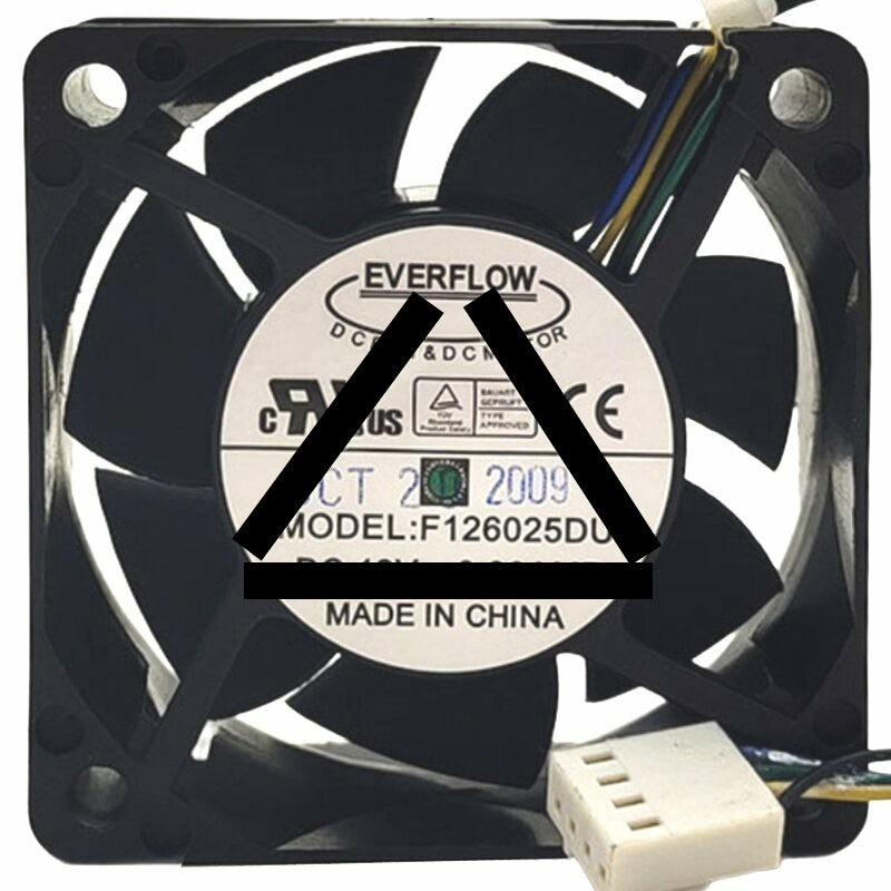 EVERFLOW F126025DU DC 12V 0.26AMP 4 Wires PWM Axial Cooling Fan