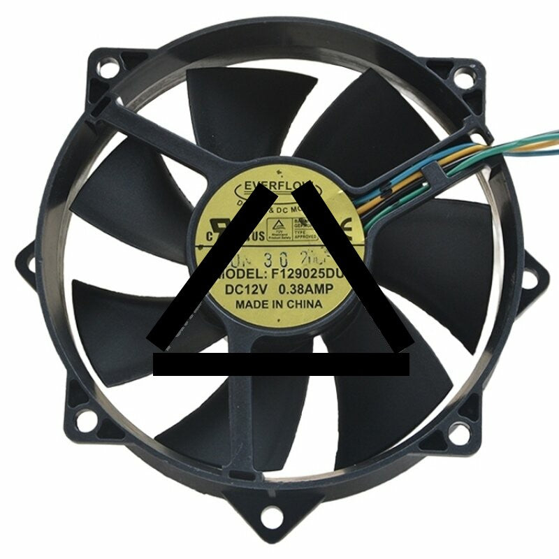 EVERFLOW F129025DU DC 12V 0.38AMP 4 Wires PWM Axial Cooling Fan