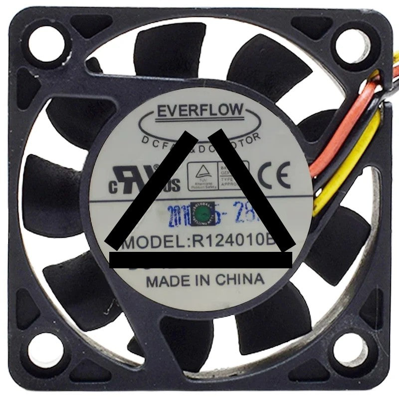 EVERFLOW R124010BL DC 12V 0.10AMP 3 Wires Axial Cooling Fan