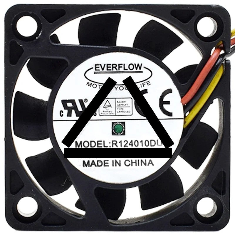 EVERFLOW R124010DU DC 12V 0.18AMP 3 Wires Axial Cooling Fan