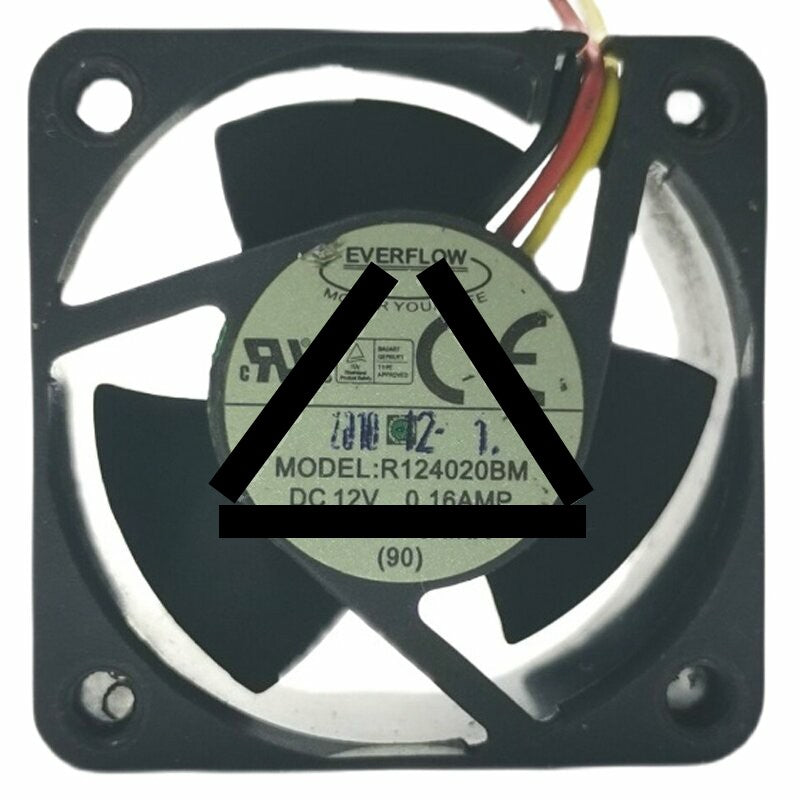 EVERFLOW R124020BM DC 12V 0.16AMP 3 Wires Axial Cooling Fan
