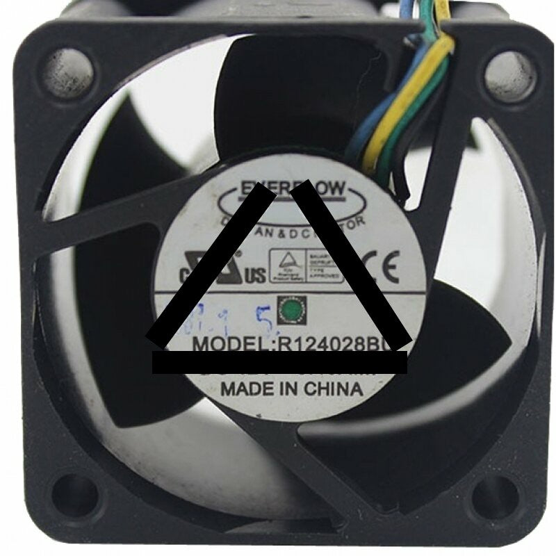 EVERFLOW R124028BU DC 12V 0.4A 4 Wires Axial Cooling Fan