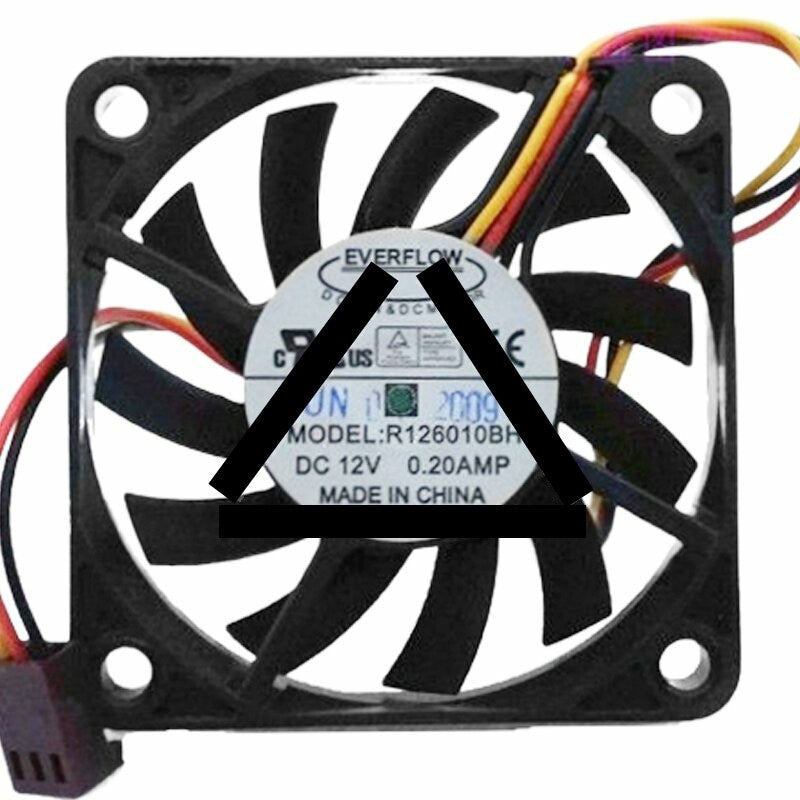 EVERFLOW R126010BH DC 12V 0.20AMP 6010 Axial Cooling Fan