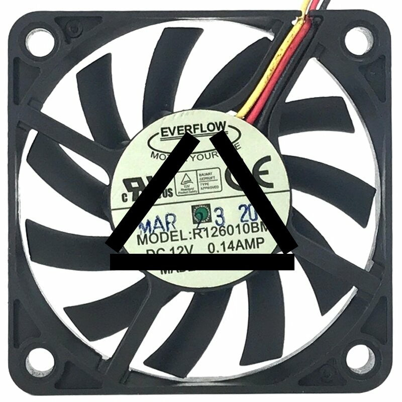 EVERFLOW R126010BM DC 12V 0.14AMP 2 Wires / 3 Wires Axial Cooling Fan