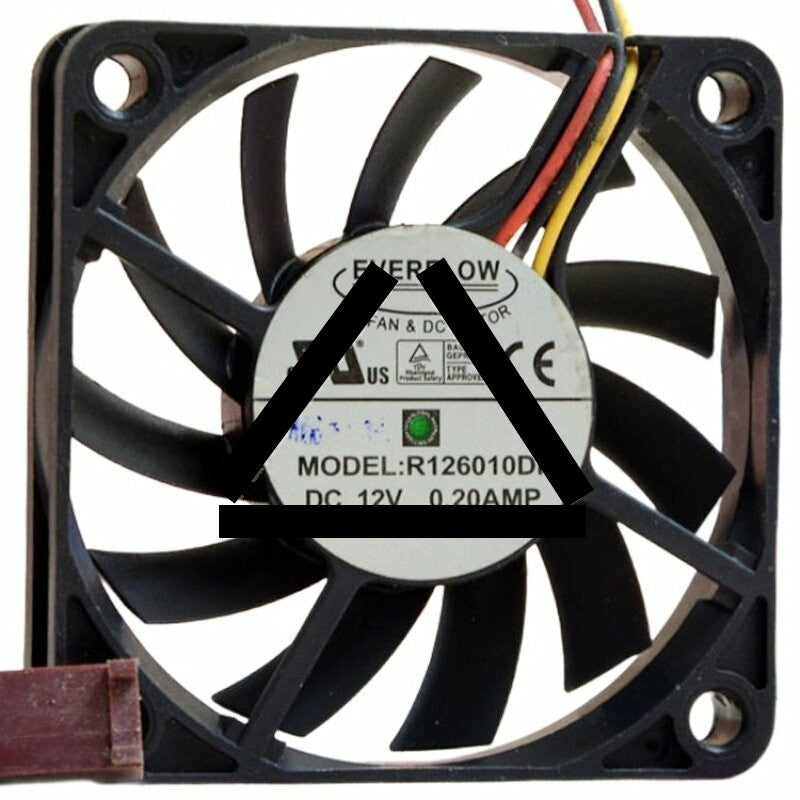 EVERFLOW R126010DH DC 12V 0.20AMP 2 Wires / 3 Wires Axial Cooling Fan