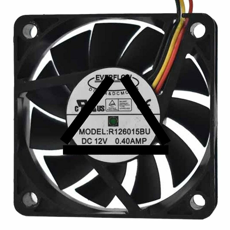 EVERFLOW R126015BU DC 12V 0.40AMP 6015 Axial Ball Bearing Cooling Fan