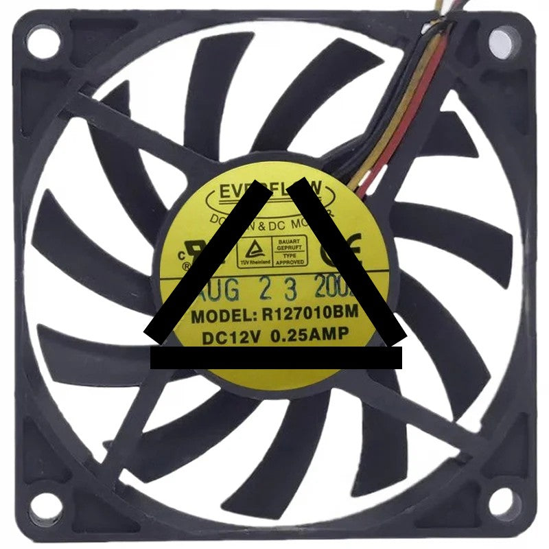 EVERFLOW R127010BM DC 12V 0.25AMP 3 Wires Axial Cooling Fan