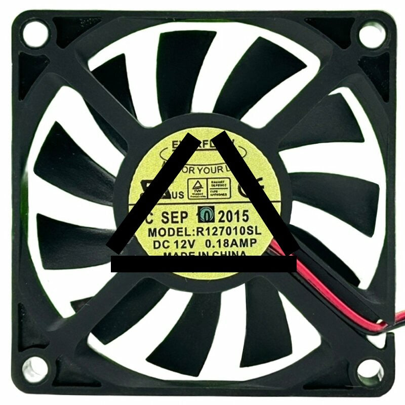 EVERFLOW R127010SL DC 12V 0.18AMP 2 Wires Axial Cooling Fan