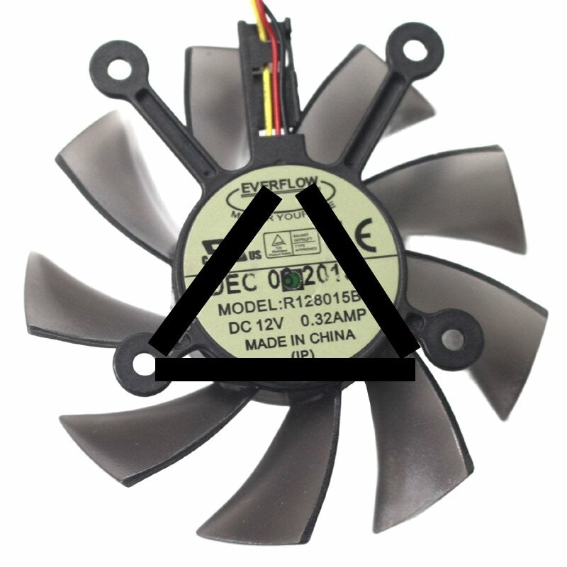EVERFLOW R128015BH DC 12V 0.32AMP 3 Wires Axial Cooling Fan