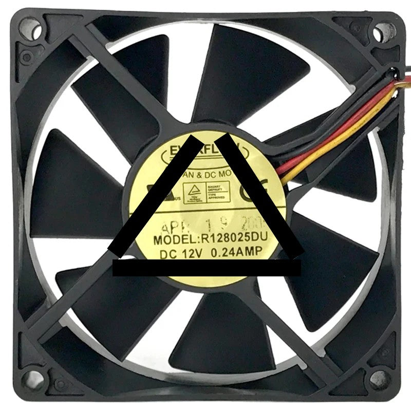 EVERFLOW R128025DU 12V 0.24AMP 2 / 3 Wires Cooling Fan