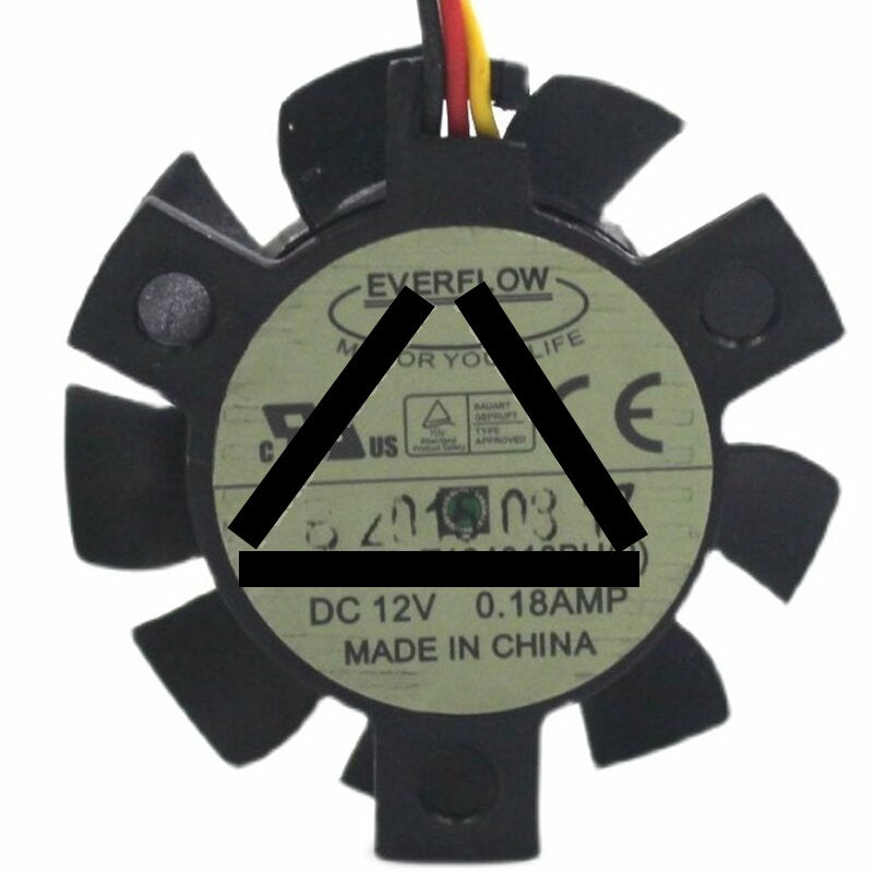 EVERFLOW T124010BU(2) DC 12V 0.18AMP 3 Wires Axial Cooling Fan