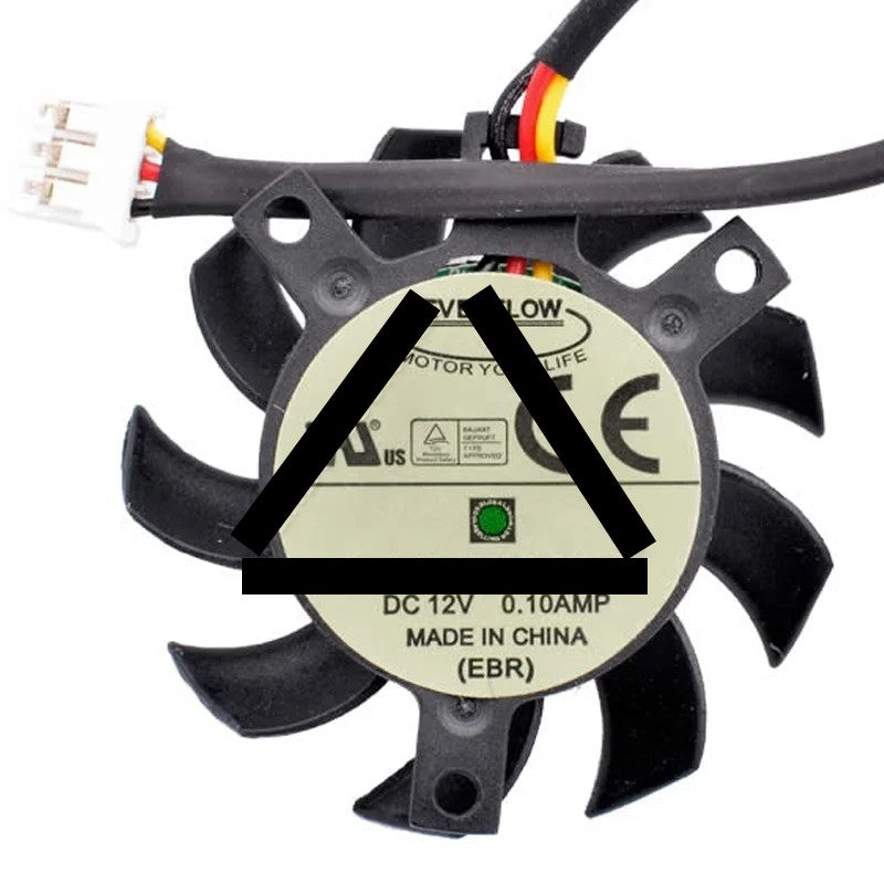 EVERFLOW T124010SL(2) DC 12V 0.10AMP 3 Wires Axial Cooling Fan