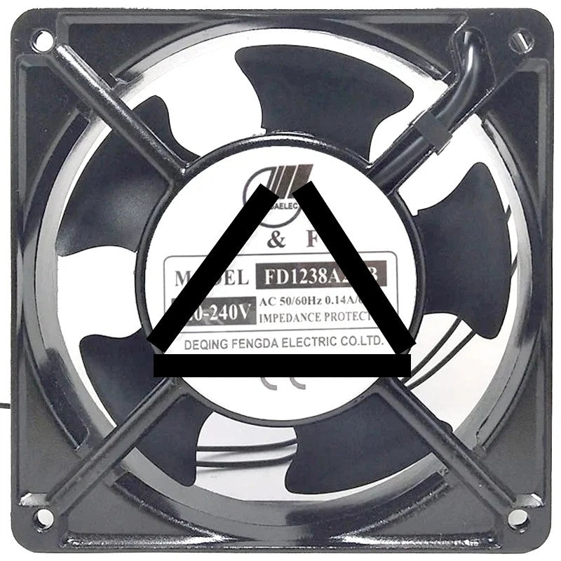 F&amp;F FD1238A2HB 220-240V 0.14A/0.12A Impedance Protected Cooling Fan