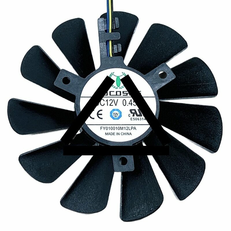 FOCOSEE FY010010M12LPA DC 12V 0.45A 3 Wires Axial Cooling Fan