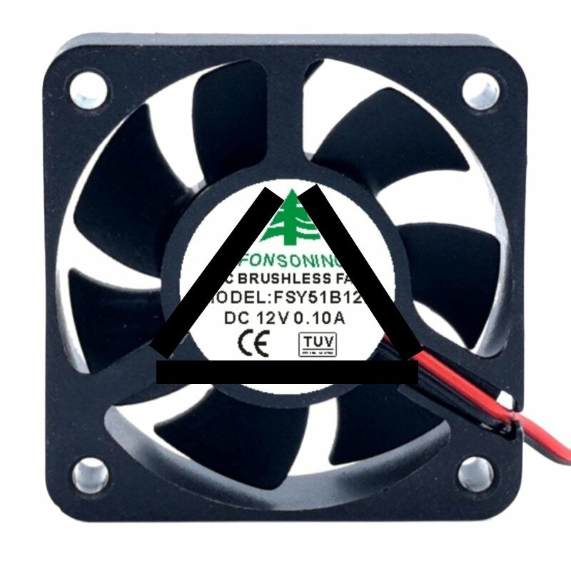 FONSONING FSY51B12L DC 12V 0.10A 5015 Axial Brushless Cooling Fan
