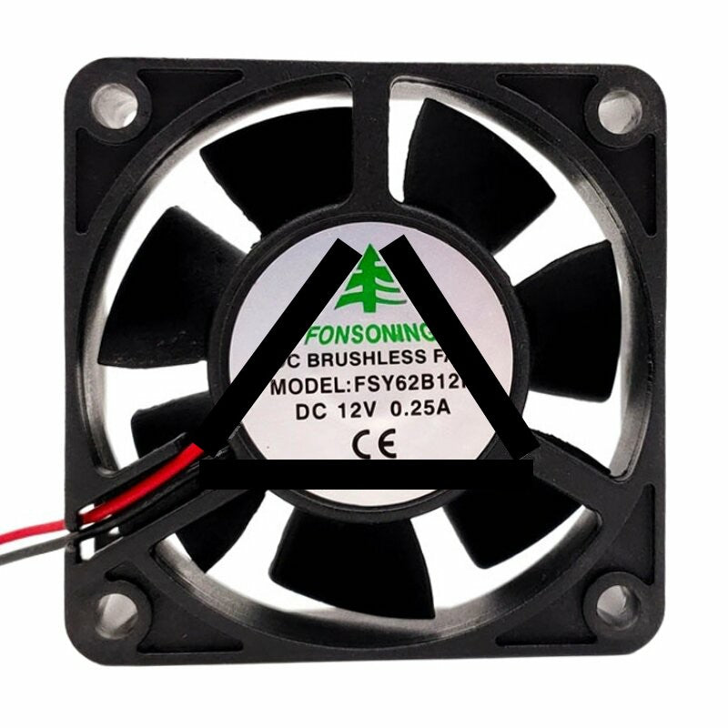 FONSONING FSY62B12H DC 12V 0.25A 6020 Axial Brushless Cooling Fan