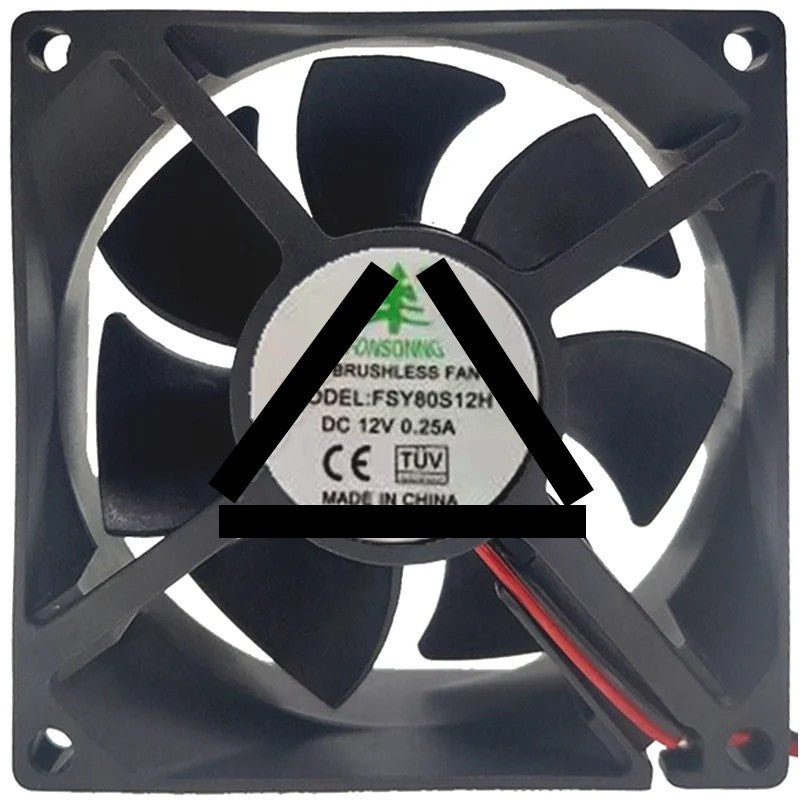 FONSONING FSY80S12H 12V 0.25A DC Brushless 2 Wires Axial Cooling Fan