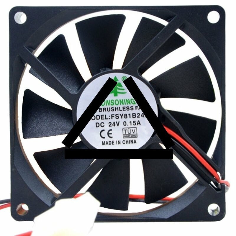 FONSONING FSY81B24H DC 24V 0.15A 2 Wires Brushless Axial Cooling Fan