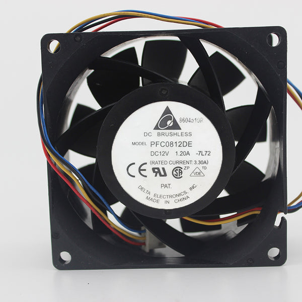 Four-wire PWM 12V 3.3A 1.2A PFC0812DE 8CM server cooling fan