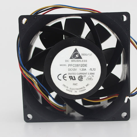 Four-wire PWM 12V 3.3A 1.2A PFC0812DE 8CM server cooling fan