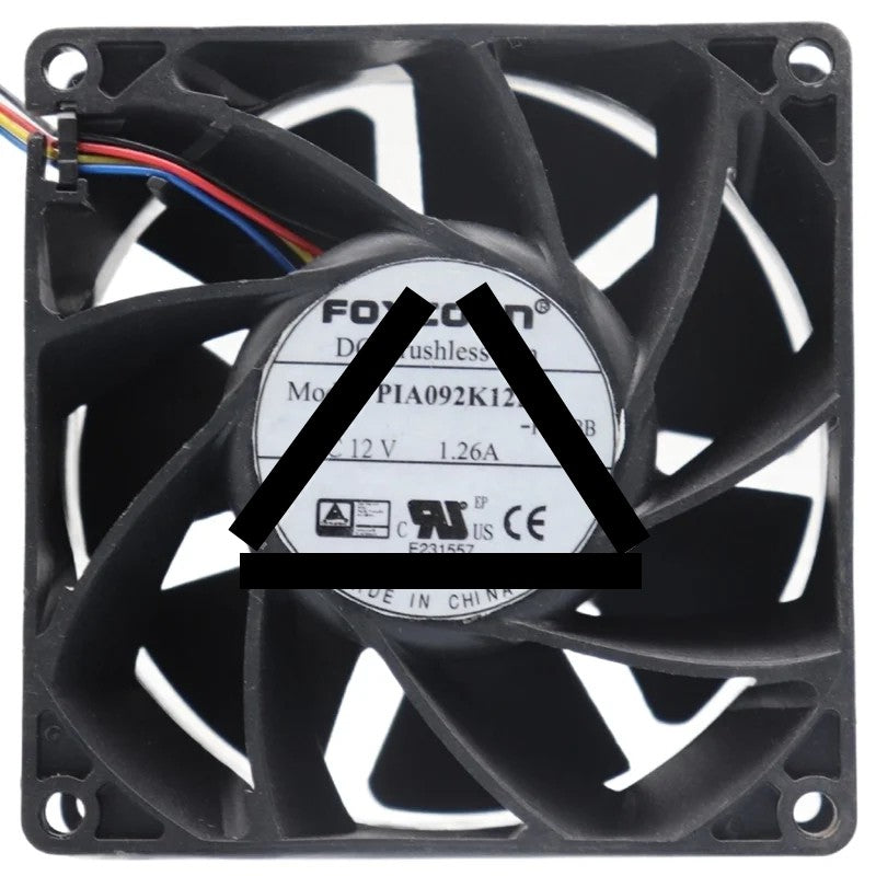 Foxconn PLA092K12L 12V 1.26A 4 Wires Axial Cooling Fan