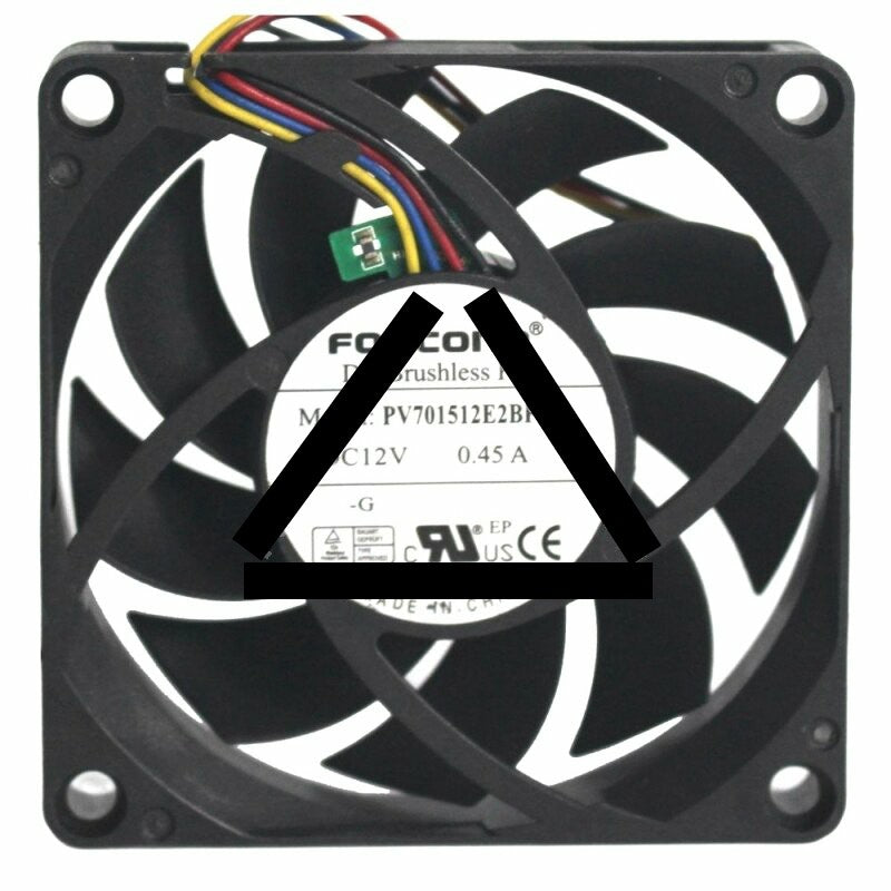 Foxconn PV701512E2BF 1G DC 12V 0.45A Brushless PWM Axial Cooling Fan