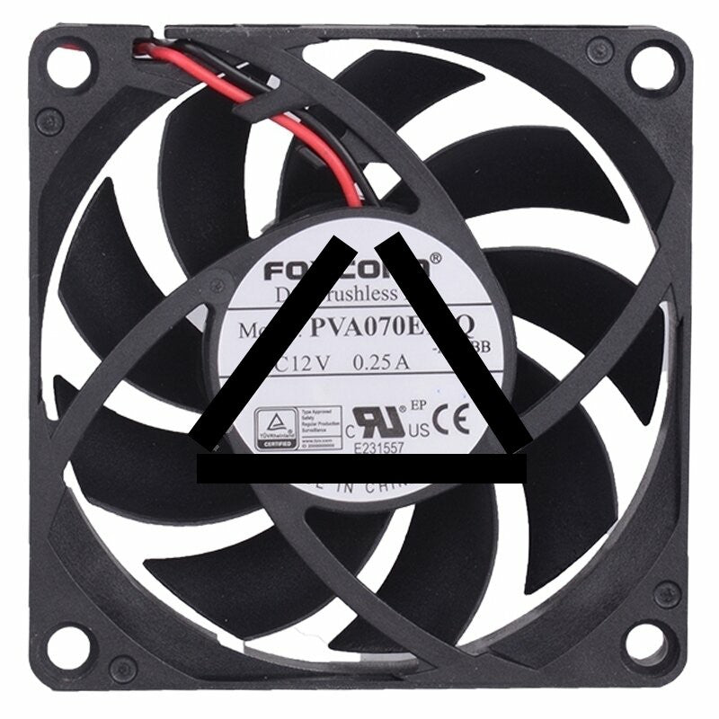 Foxconn PVA070E12Q DC 12V 0.25A 2 Wires DC Brushless Axial Cooling Fan