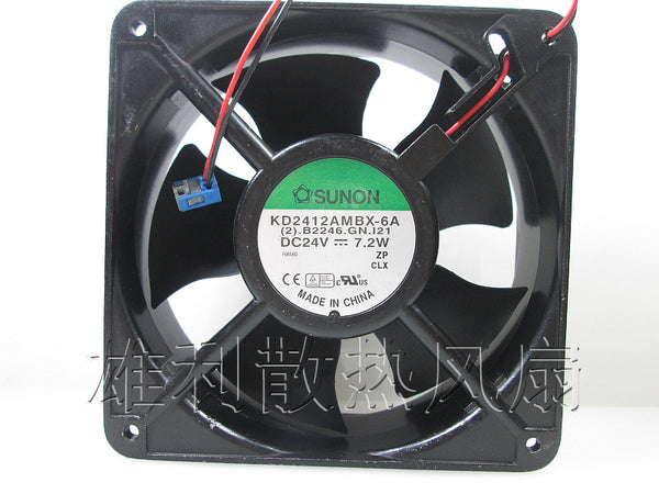 Free delivery.12038 KD2412AMBX-6A 24V 7.2W two-wire inverter chassis fan