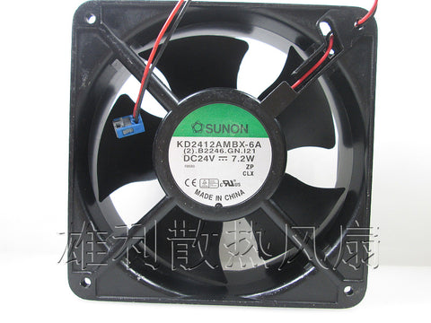 Free delivery.12038 KD2412AMBX-6A 24V 7.2W two-wire inverter chassis fan