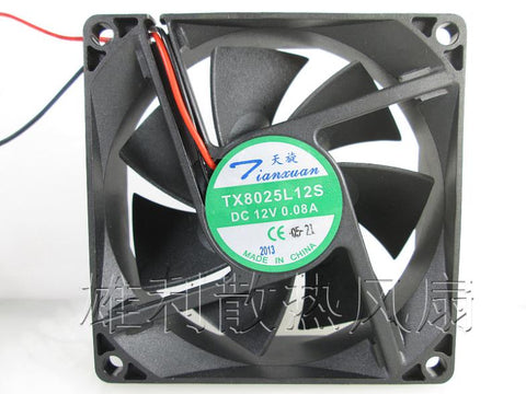 Free shipping.0.08 the new original TX8025L12S 12 v 8025 8 cm super quiet cooling fan
