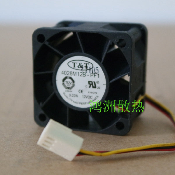 Free shipping 4028M12B-PF1 original T&amp;#038;T 40mm 4cm DC 12V 0.22A 7200RPM ball bearing axial case cooling fan