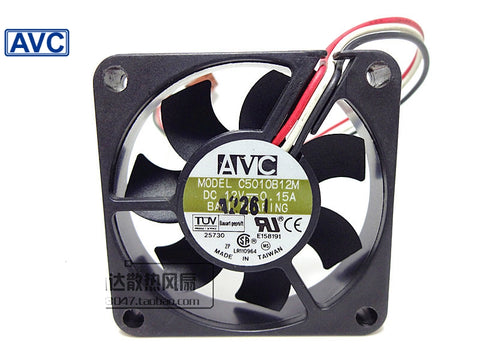 Free shipping original AVC C5010B12M 3 wires 5cm fan DC 12V 0.15A server inverter cooler 50 pcs/lot