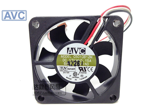 Free shipping original AVC C5010B12M 3 wires 5cm fan DC 12V 0.15A server inverter cooler