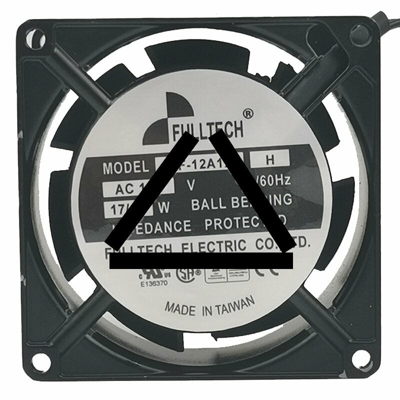 FULLTECH UF-12A12 H AC 120V 17/15W 2 Wires Ball Bearing Axial Cooling Fan