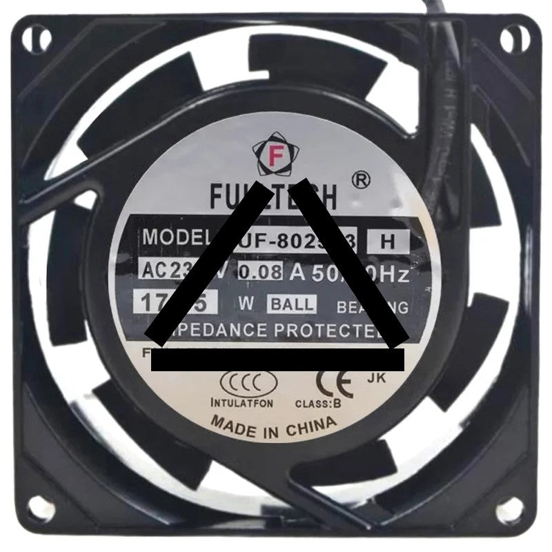 FULLTECH UF-802523 H 230V 0.08A 17/15W Ball Bearing Impedance Protected Cooling Fan