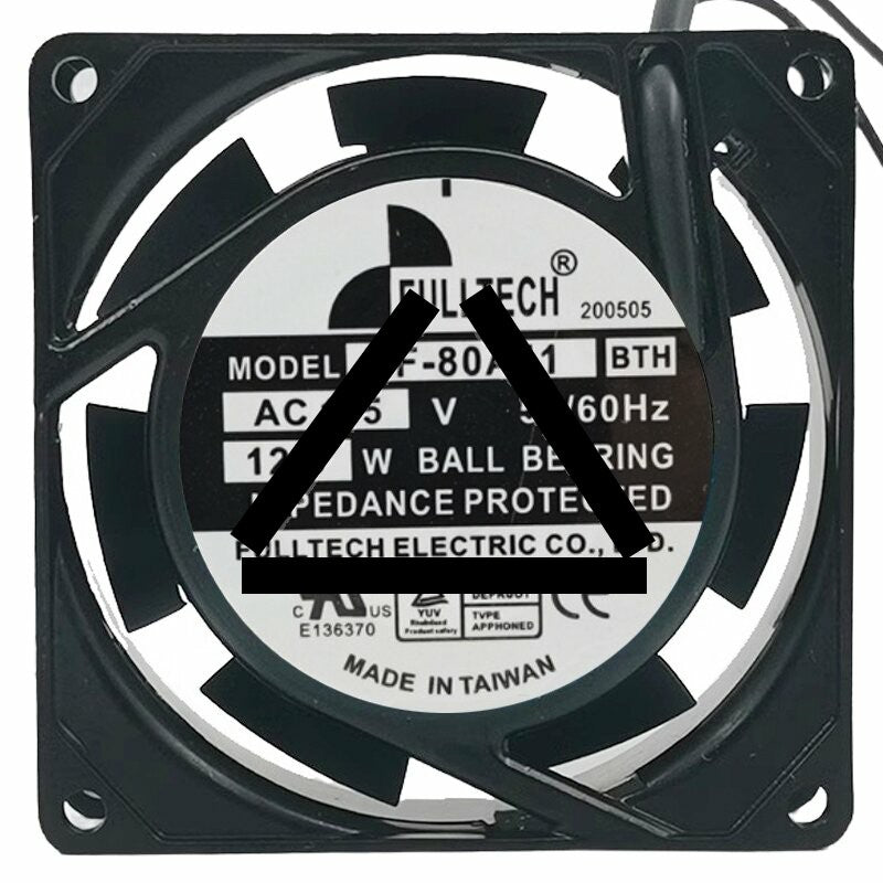 FULLTECH UF-80A11 BTH 115V 12/9W 2 Wires Axial Cooling Fan