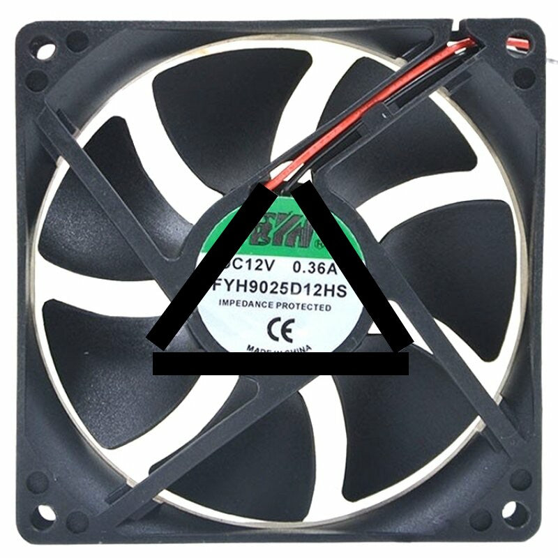 FYH9025D12HS DC 12V 0.36A 2 Wires Axial Cooling Fan