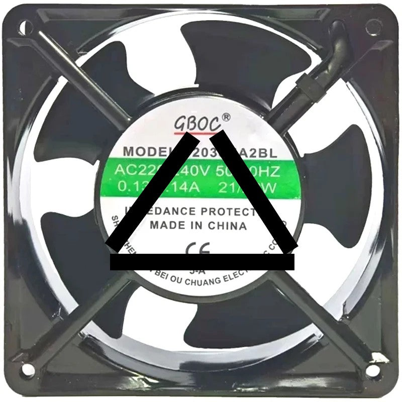 GBOC 12038HA2BL 220/240V 0.13/0.14A 21/22W Impedance Protected Cooling Fan