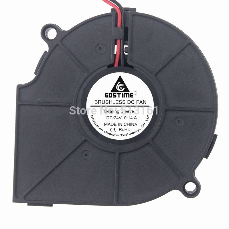 Gdstime 24V 2Pin 75mm 75x15mm DC Turbine Blower Fans Computer Industry Cooler Cooling Fan