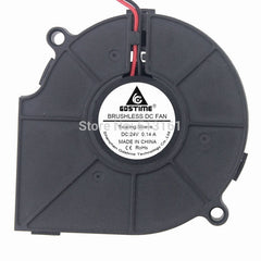 Gdstime 24V 2Pin 75mm 75x15mm DC Turbine Blower Fans Computer Industry Cooler Cooling Fan