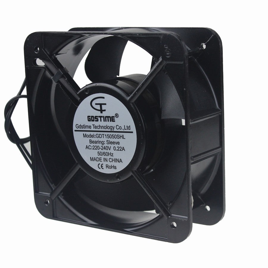Gdstime 5pcs/lot 220V 2 Wire 150mm 15CM 15050 150x150x50mm Industrial Exhaust AC Axial Cooling Fan