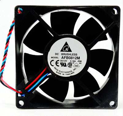 Genuine Delta AFB0812M 80*80*25 12V 0.18A 2/3 line double ball computer fan
